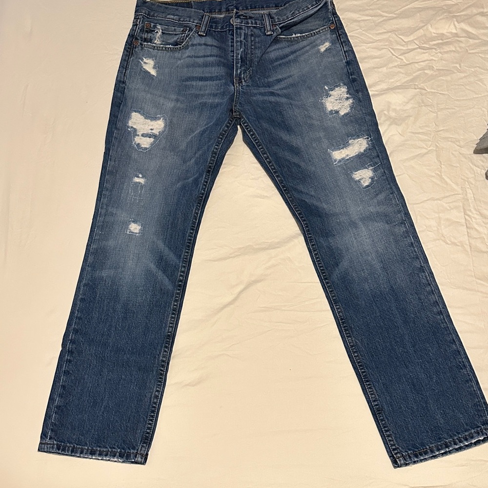 Levi's Men's 511 Blue Distressed Jeans